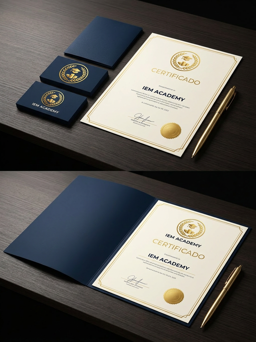 Papelaria e certificado